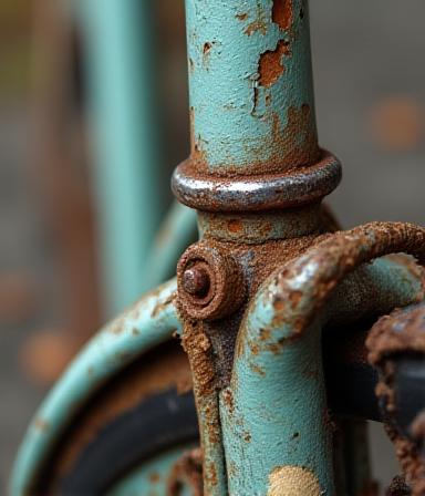 Bicicletta vintage prima del restauro